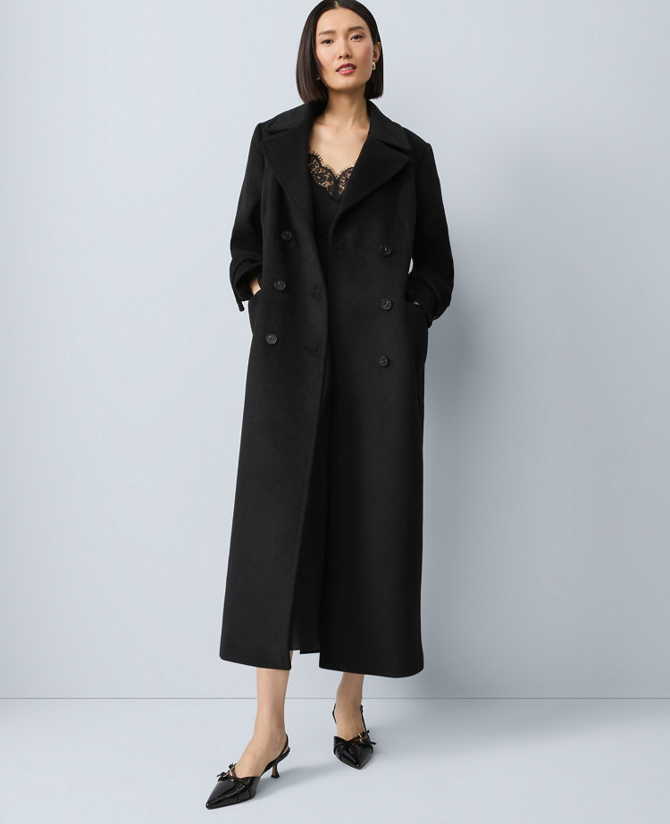 Fitted Double Breasted Long Coat