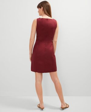 Petite Linen Blend Button-Down Dress