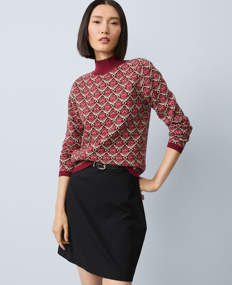 Essential Jacquard Turtleneck Sweater