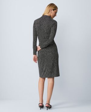 Petite Dotted Knit Wrap Dress