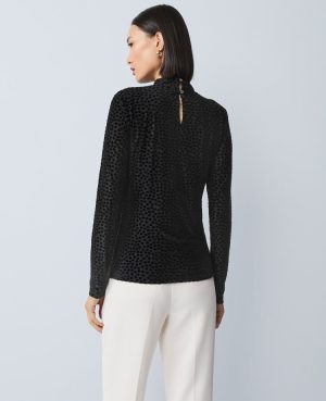 Velvet Mock Neck Top