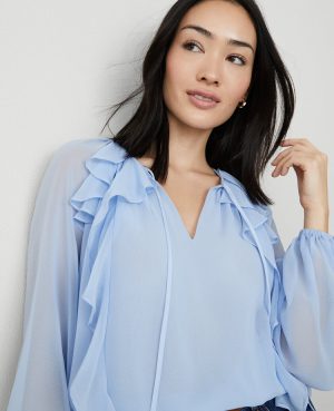 Ruffle Tie-Neck Popover
