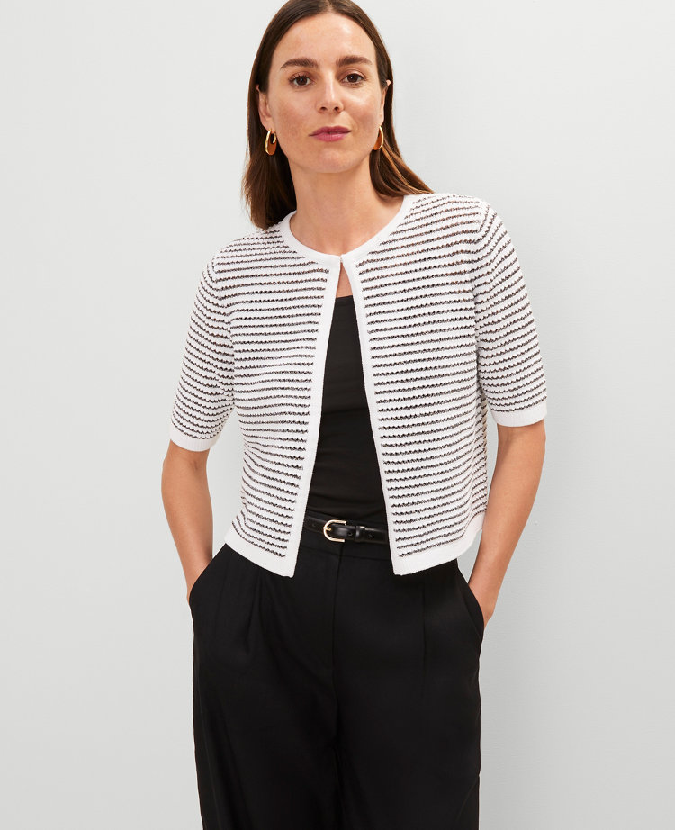 Metallic Striped Cardigan