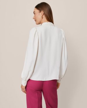 Lace Collar Blouson Sleeve Shirt