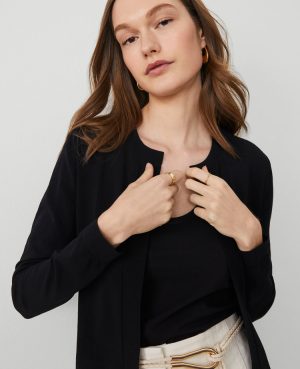 Petite Cropped Open Cardigan