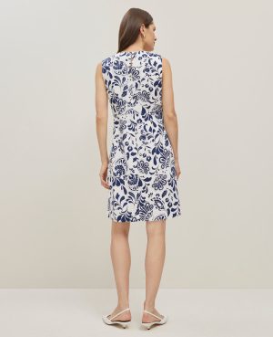 Petite Floral Linen Blend Shift Dress