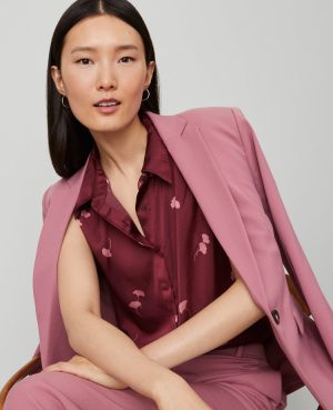 Floral Shirred Yoke Sleeveless Shirt