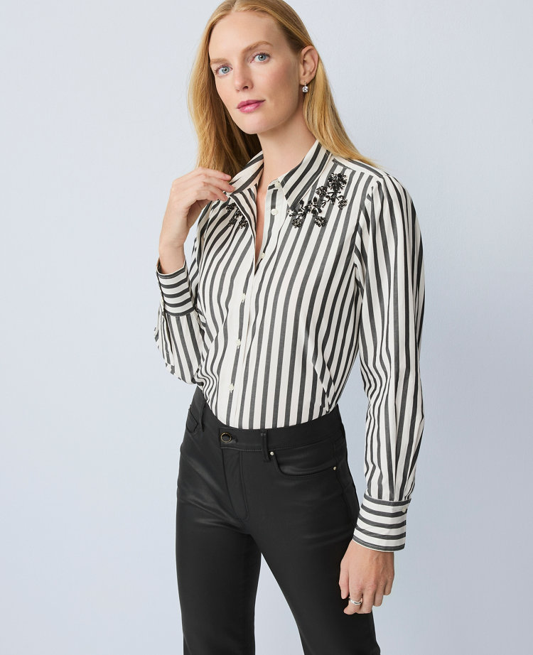 Striped Embellished Shirt