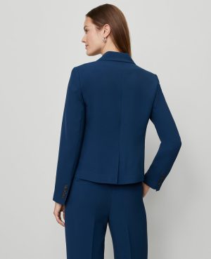 The Shorter One Button Blazer in Fluid Crepe