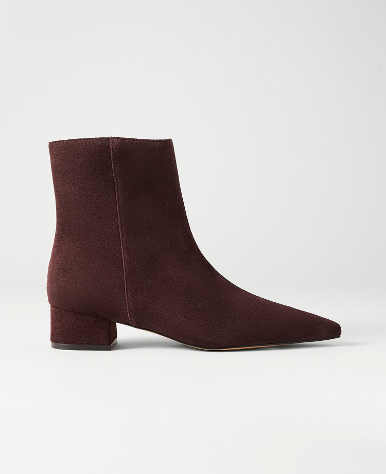 Suede Nip Toe Bootie