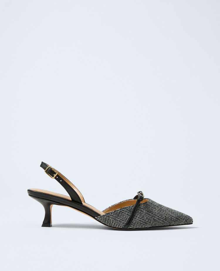 Herringbone Slingback Pump