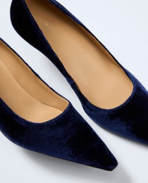 Velvet Kitten Heel Pump