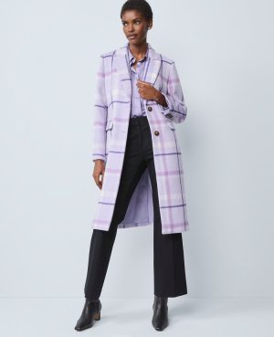 Petite Plaid Chesterfield Coat