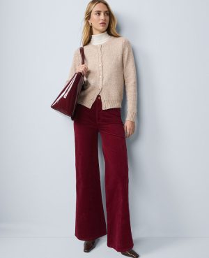Petite Weekend Collection Wide-Leg Corduroy Pant