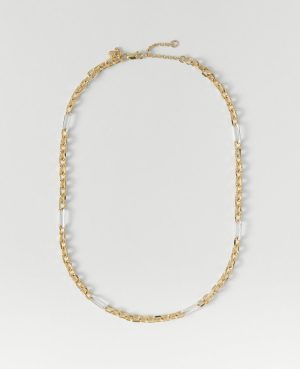 Mixed Metal Chain Link Necklace
