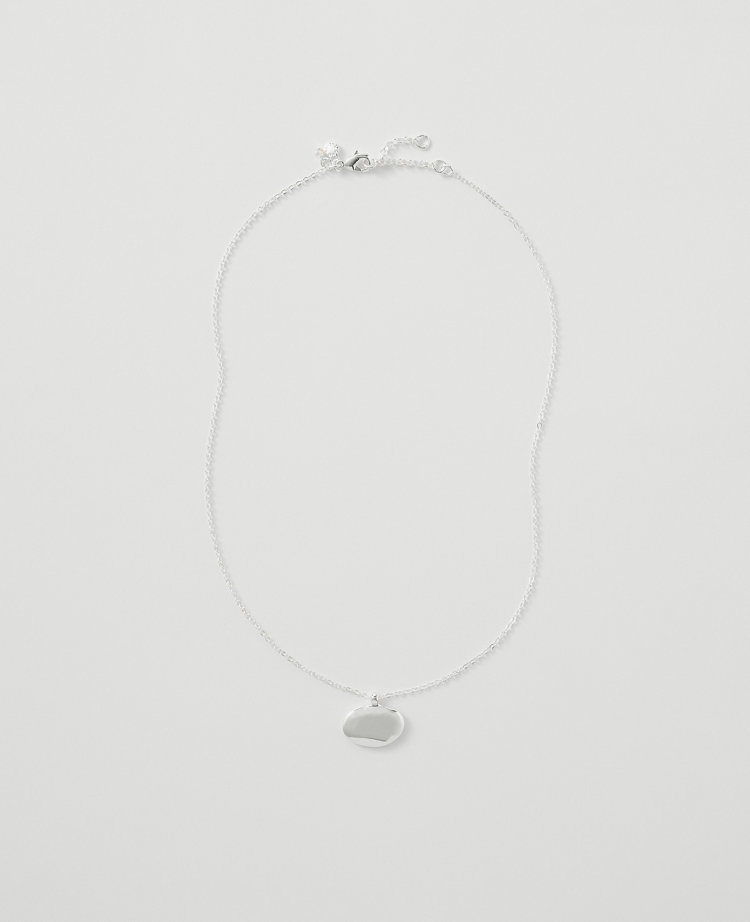 Textured Metal Disc Pendant Necklace