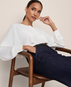 Petite Capelet Overlay Blouse