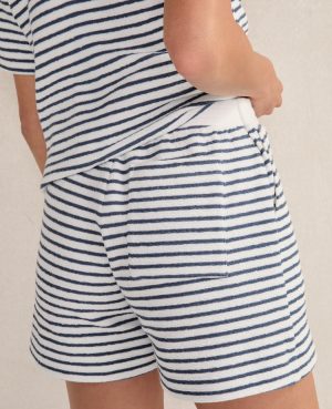 Haven Well Within Cotton Blend Textured Stripe Shorts
