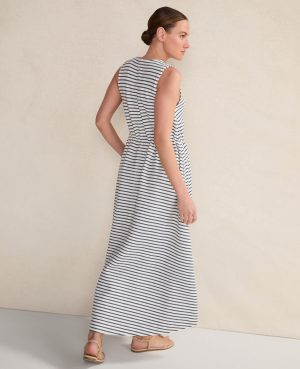 Haven Well Within Cotton Blend Textured Stripe Midi Dress